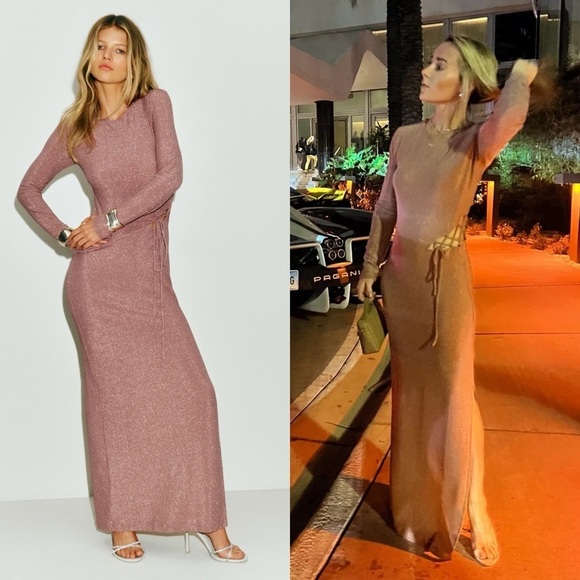 REFORMATION NWT Kinsey Knit Dress in Pink Sparkle S - Picture 2 of 14